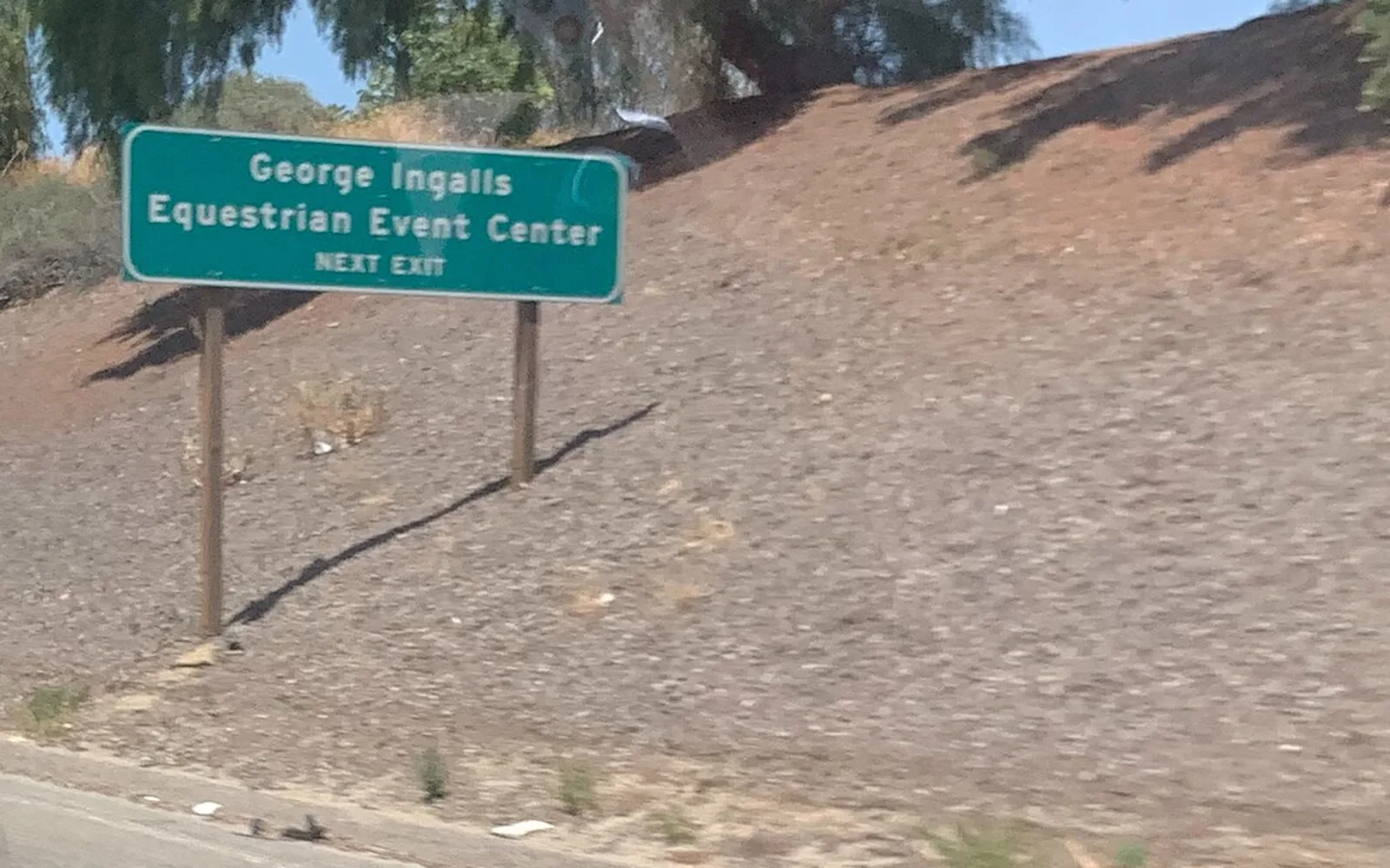 George Ingalls Equestrian Event Center exit sign at Sixth Street in Norco